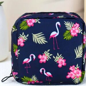 Navy Blue Flamingo Storage Bag